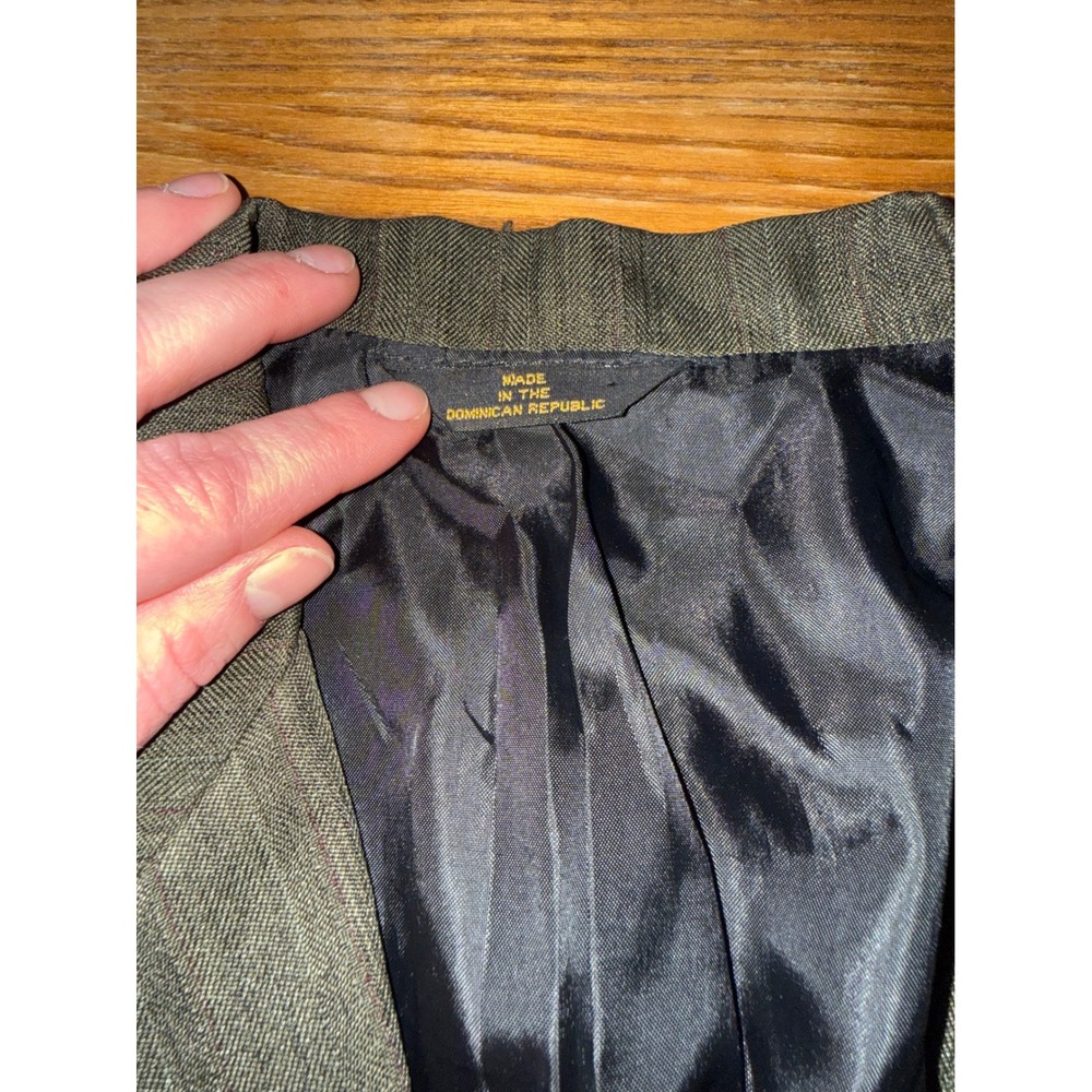 Amherst Collection Boys Double Breasted Pinstripe Blazer Suit Jacket Dark Green - Picture 3 of 5
